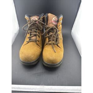 Brahma Waterproof Work Boots Womens 6.5 Brown Suede Lace Up Steel Toe
